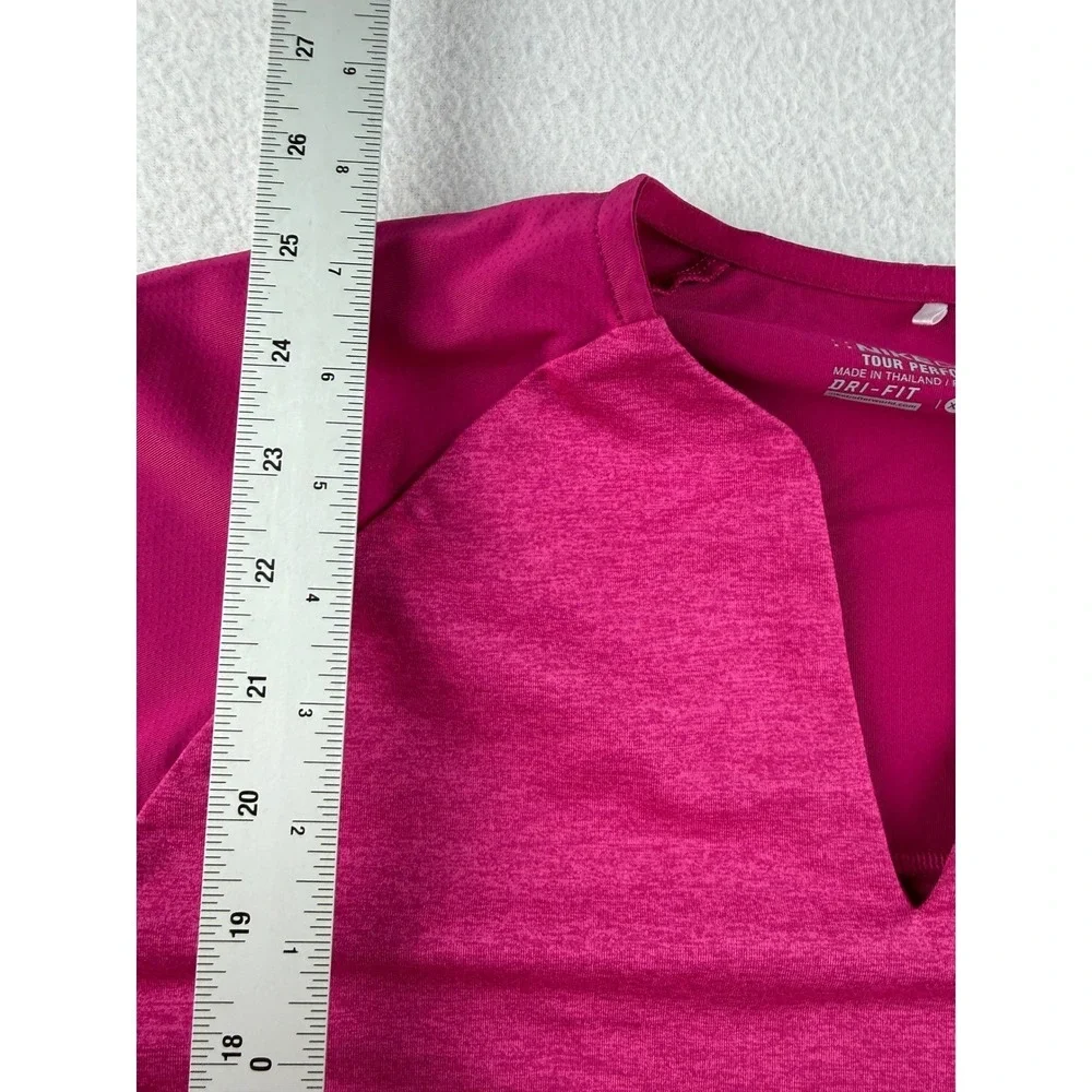 Nike Golf Tour Performance Dri-FIT Pink Short Sleeve Notched V-Neck Top XL